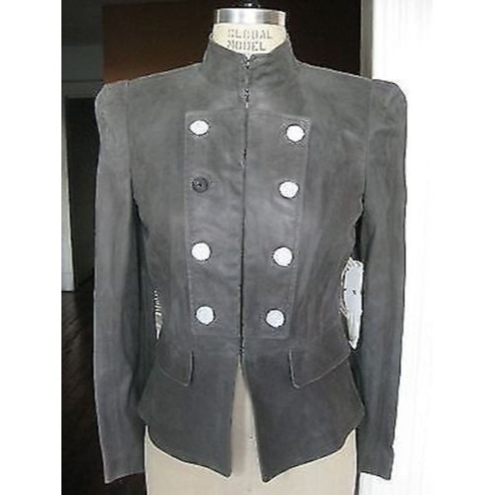 BNWT Bird by Juicy Couture Coyan Wixson soft leather military band jacket Coat